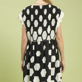 Geometric Smocked Yoke Mini Dress