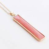 Stone Bar Pendant Necklace