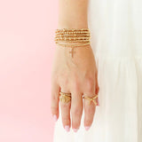 Beaded Blondes Cross Charm Bracelet