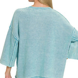 Boxy Sweater with 3/4 Sleeves