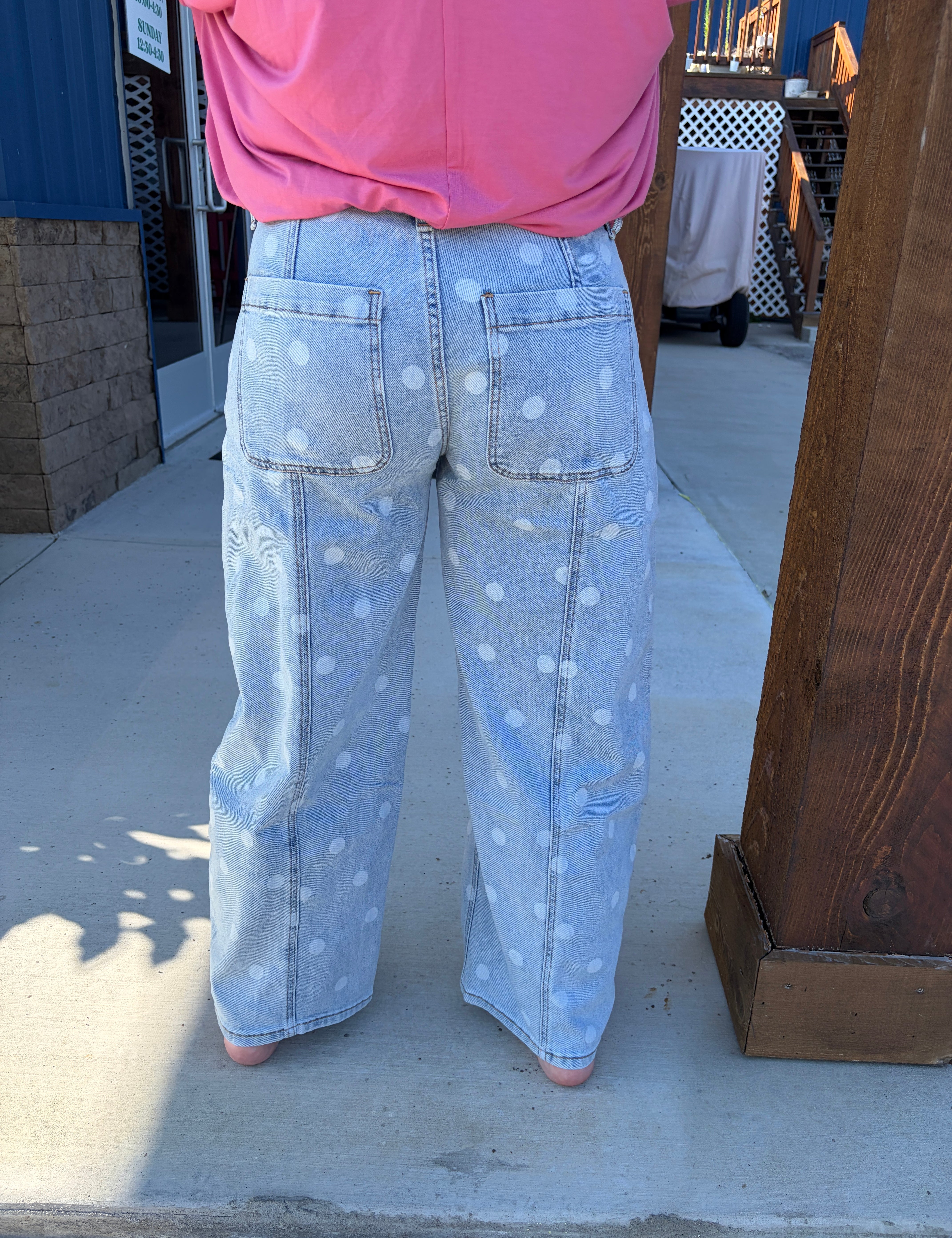 Polka Dot Barrel Jeans