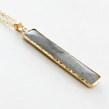 Stone Bar Pendant Necklace