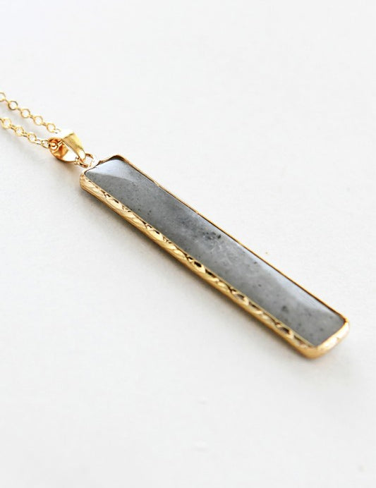 Stone Bar Pendant Necklace