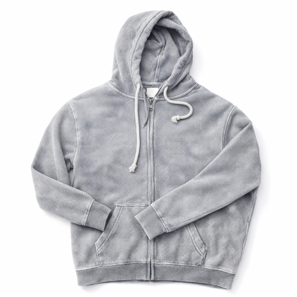 Ribbed Full Zip Hoodie