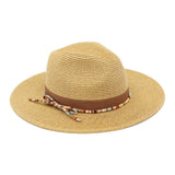 Woven Straw Summer Fedora Hat