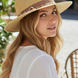 Woven Straw Summer Fedora Hat