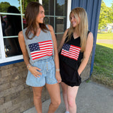 USA Flag V Neck Tank
