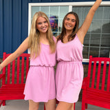 Sleeveless Cinched Waist Washed Dress