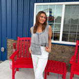 Sleeveless Button Up Top