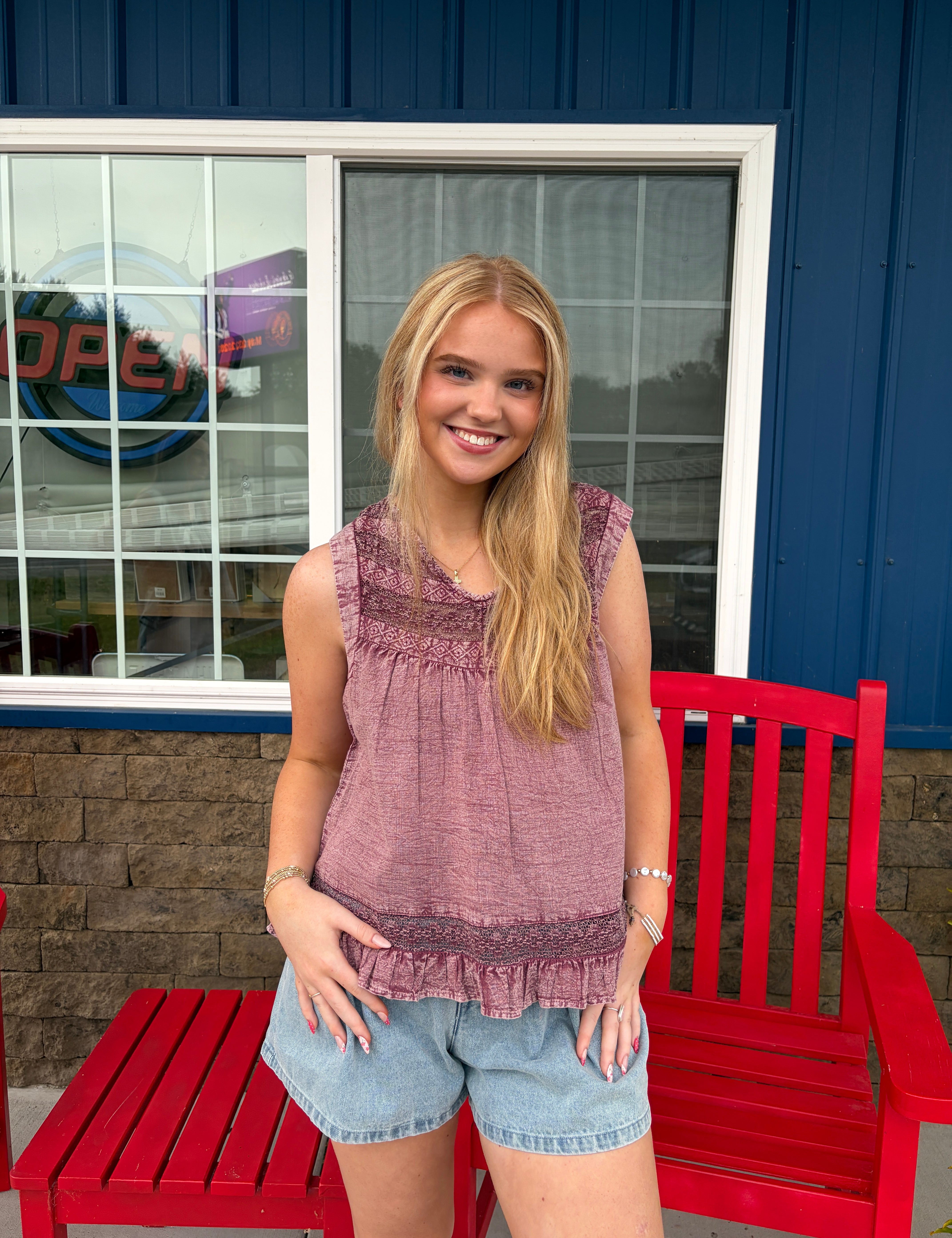 Sleeveless Ruffled Flow Top