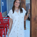 Fray Shirt Dress with Bows