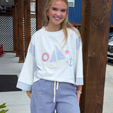 Nautical Sailboat Graphic Sweatshirt