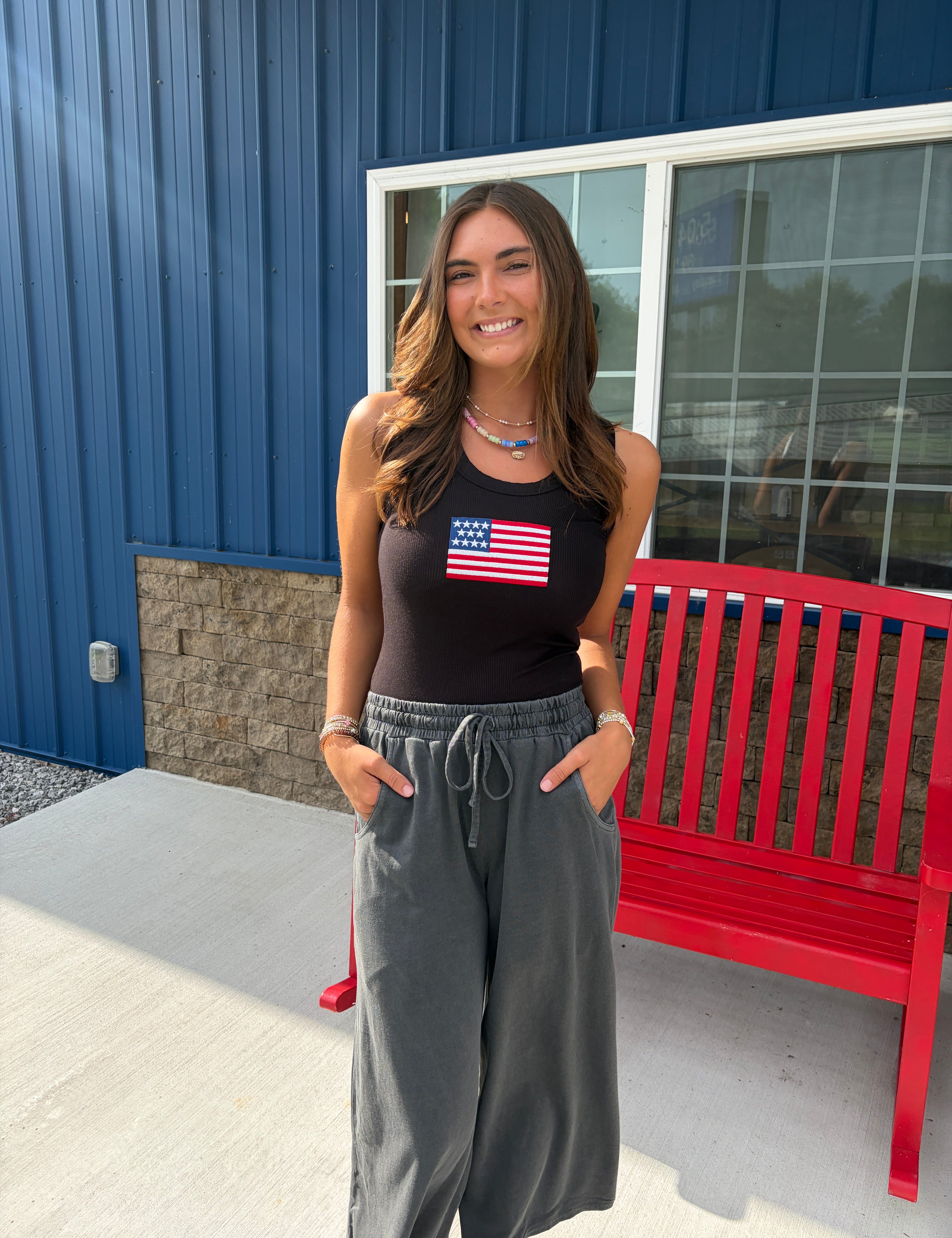 Drawstring Washed Pants