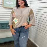 Flower Patch Exposed Seam Top