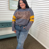 Colorblock Patchwork Leopard Top