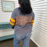 Colorblock Patchwork Leopard Top