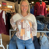 Floral Patchwork Long Sleeve Top