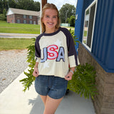 USA Star Patch Top