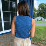 Button-Front Denim Vest