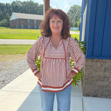 Striped Baby Doll Blouse