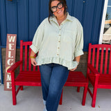 Button Down Peplum Shirt