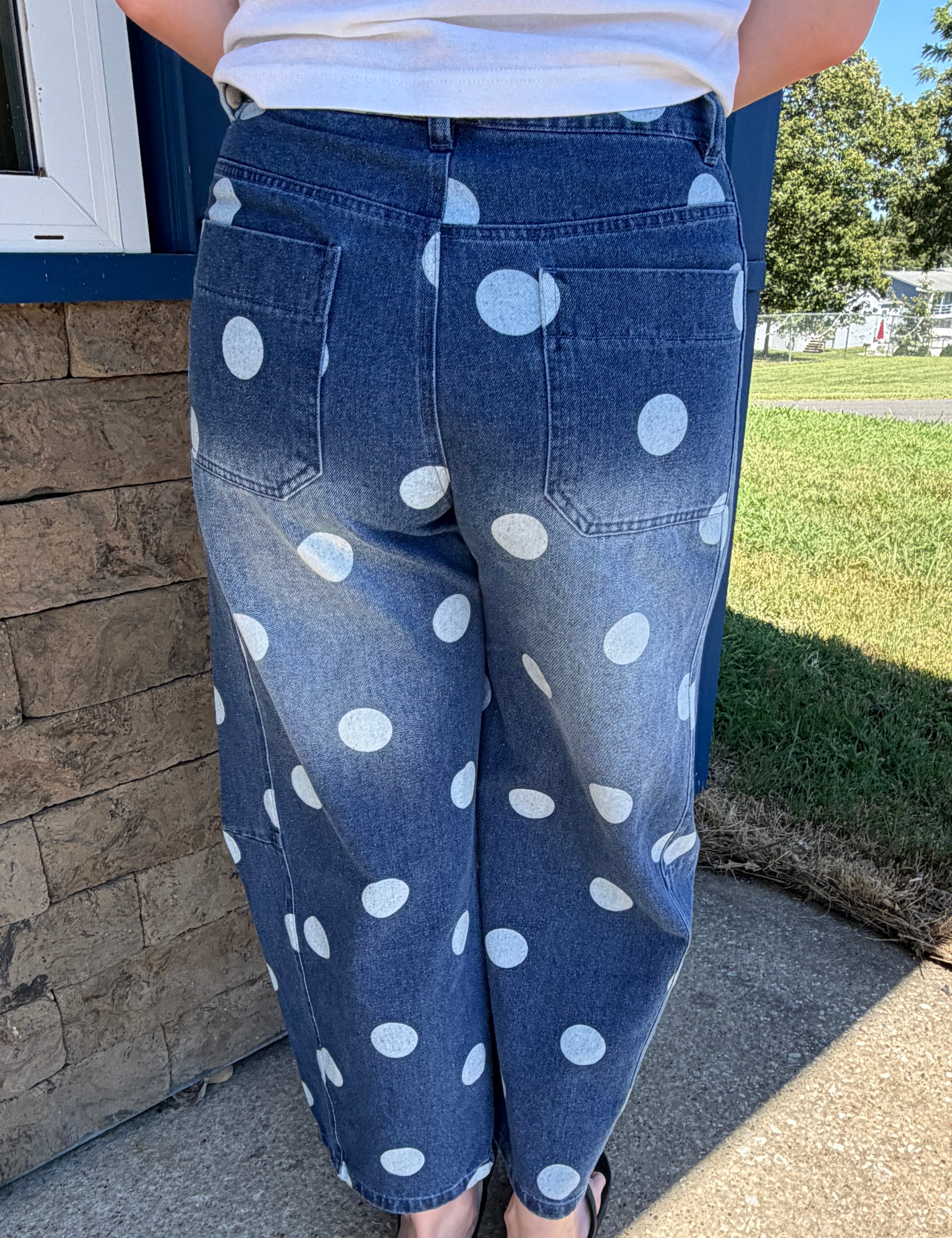Polka Dot Barrel Pants
