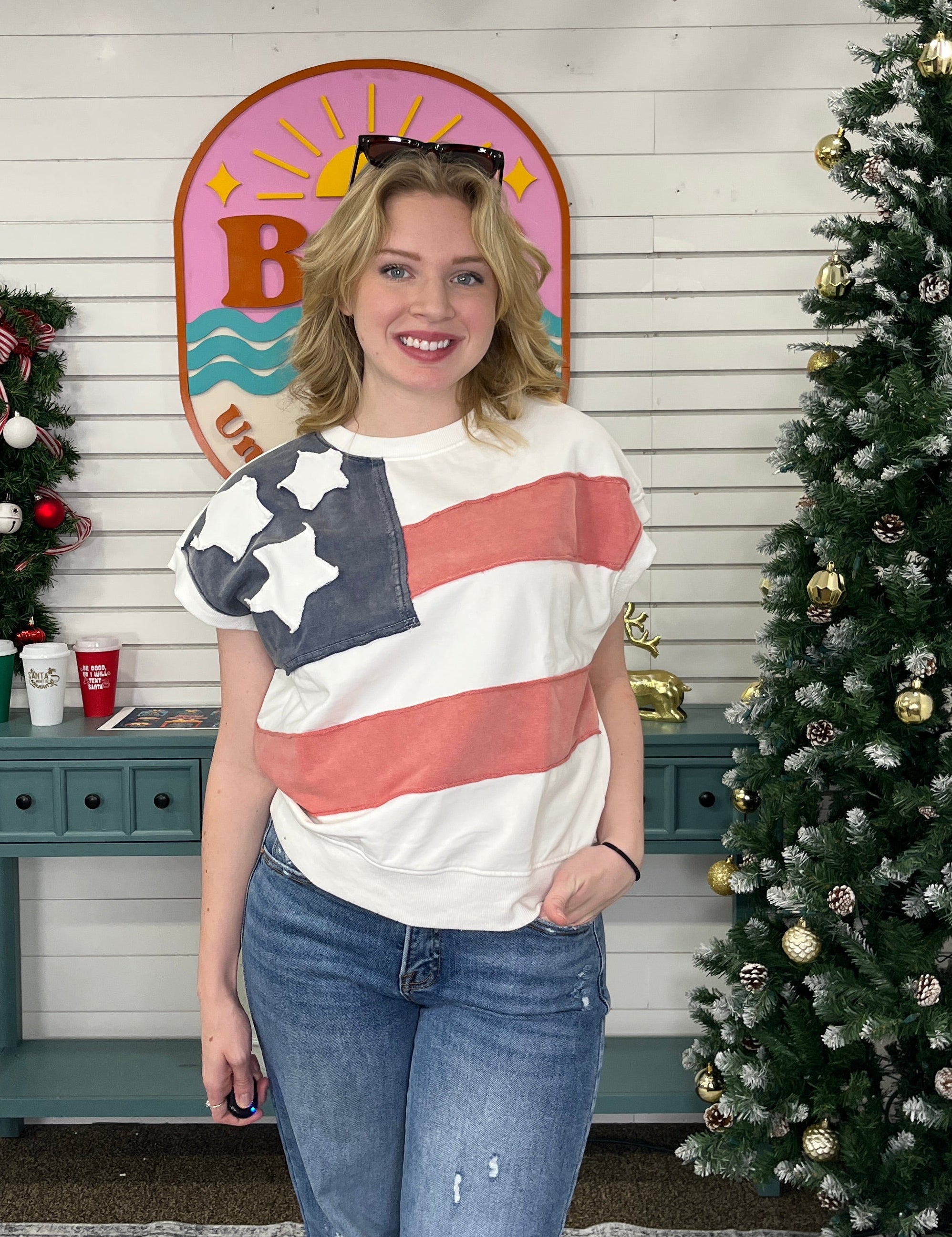 USA Cap Sleeve Sweatshirt