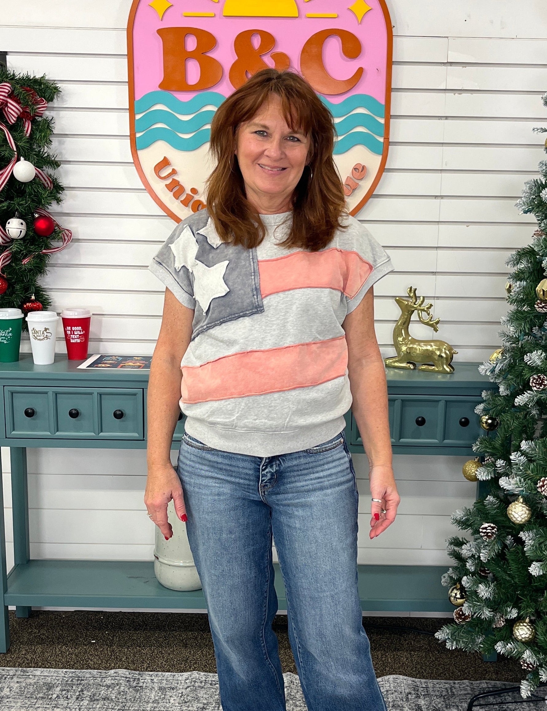 USA Cap Sleeve Sweatshirt