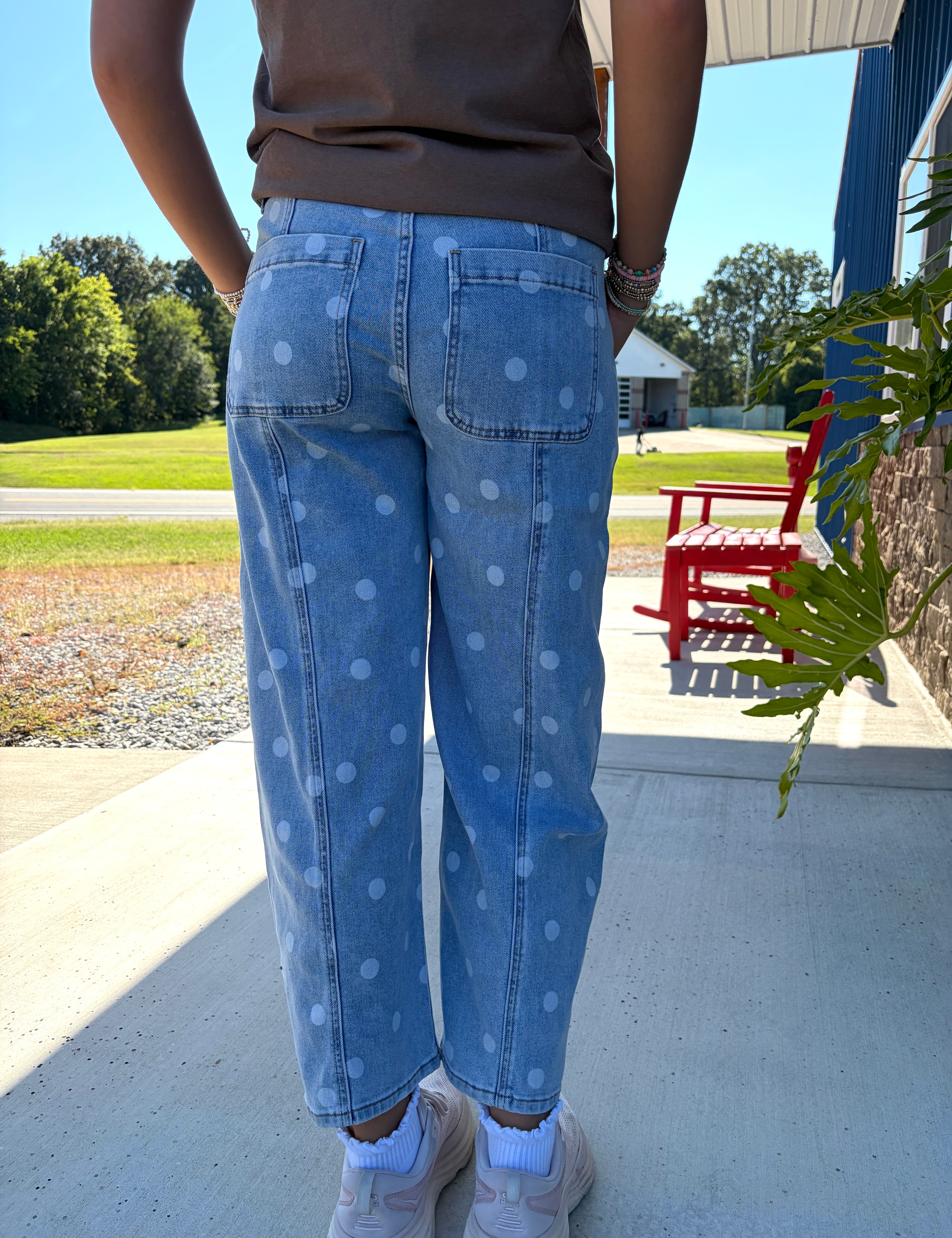 Polka Dot Barrel Jeans