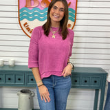 Boxy Sweater with 3/4 Sleeves