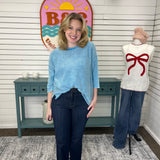 Boxy Sweater with 3/4 Sleeves