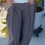 Pull On Stripe Wide Leg Pants