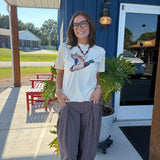 Pull On Stripe Wide Leg Pants