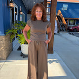 Drawstring Wide Leg Pants
