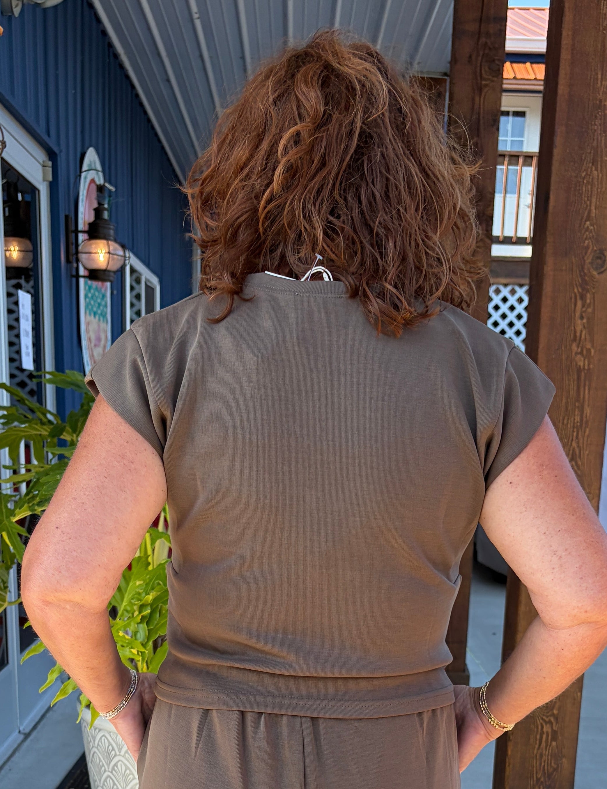 Cap Sleeve Athleisure Top
