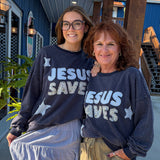 Jesus Saves Patchwork Sweatshirt