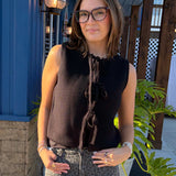 Tie Front Sweater Vest
