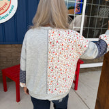 Mixed Print Patch Pullover