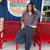 Pull On Stripe Wide Leg Pants