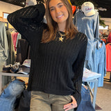 Open Weave Sweater Top