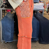 Star Patched Washed Terry Pants