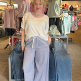 Pinstripe Wide Leg Pants