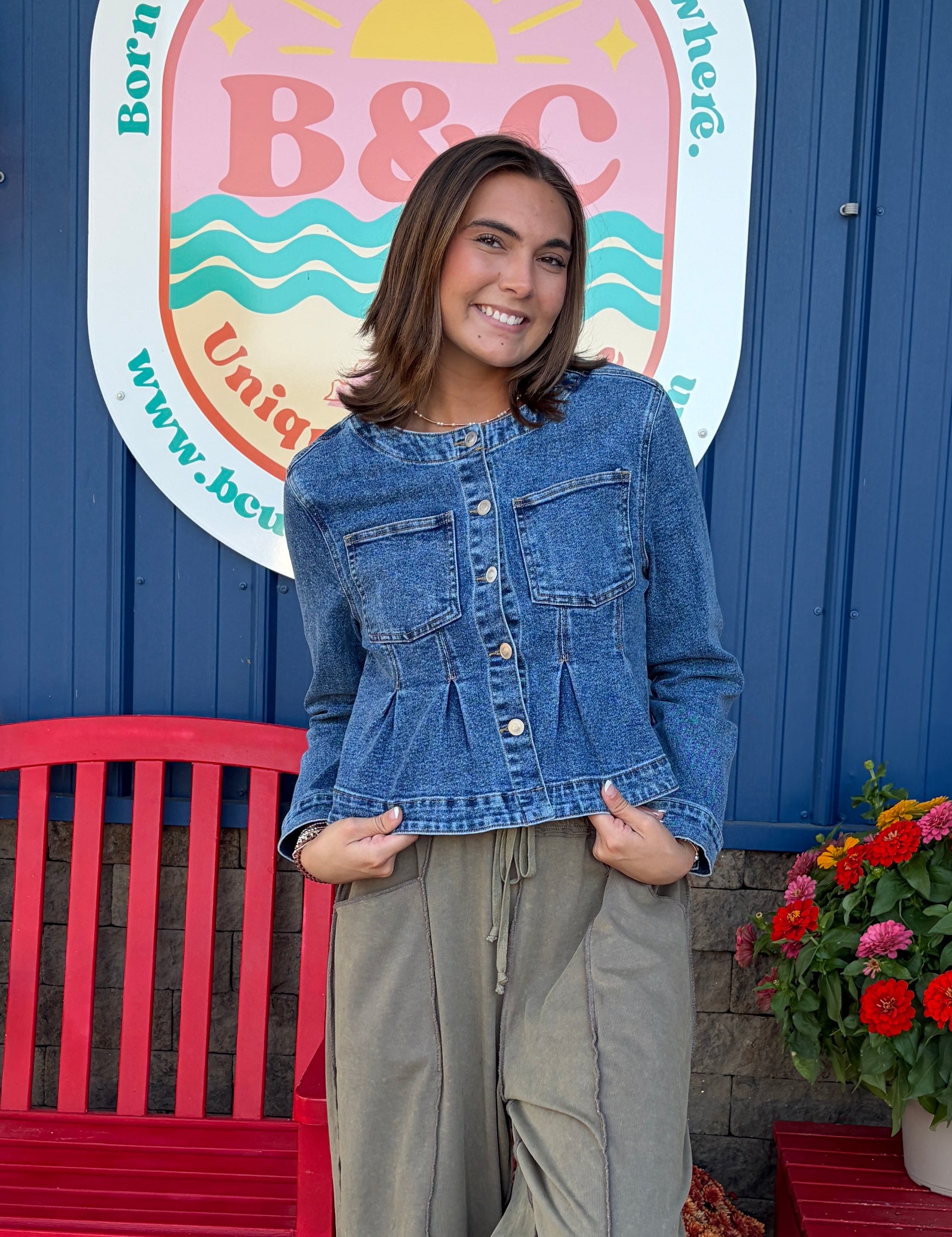 Button Front Denim Jacket