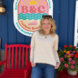 Boat Neck Knit Sweater