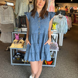 Layered Ruffle Sleeve Dress