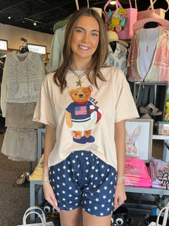 Blue And White Star Shorts