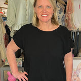 Drawstring Linen Blend top