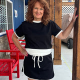 Black & White Athleisure Skirt Set