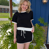 Black & White Athleisure Skirt Set