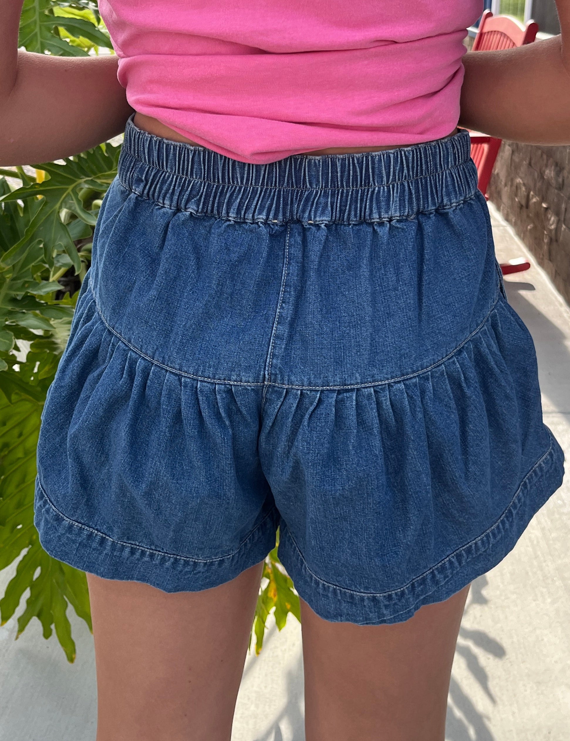 Tiered Button Up Shorts